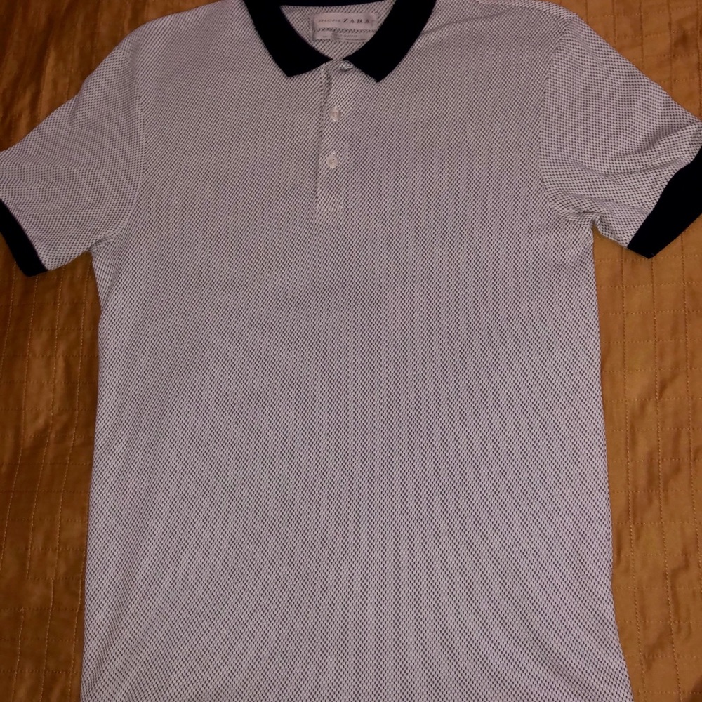 zara half button up collared shirt